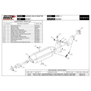 SCARICO MIVV SUZUKI GSX R 750 ANNO bj.08-10 ( suono ,acciaio