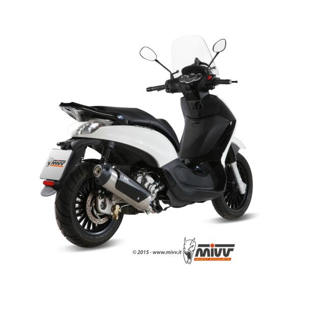 MIVV Auspuff Urban für Piaggio Beverly 125 Bj. 14-16 Edelstahl Komplettanlage mit Kat