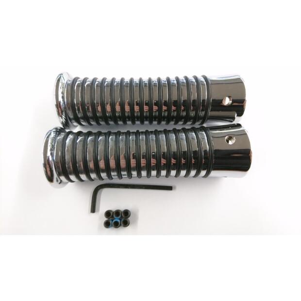 Griffgummi Custom Vollmetall chrom 22/25mm paarweise