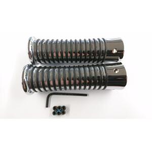 Griffgummi Custom Vollmetall chrom 22/25mm paarweise