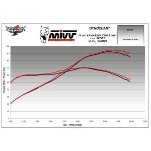 MIVV Suono Auspuff für Kawasaki Z 750 R Bj.11-14 Edelstahl Slip-On Carbon-Endkappe