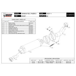 MIVV GP Auspuff für Yamaha FZ8/Fazer 8 800 10-16...