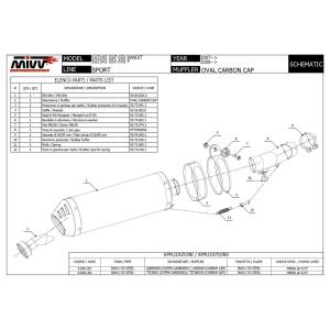 MIVV Auspuff für Suzuki GSX 650 F 08-15Oval Edelstahl Slip-On