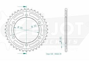 Kettenrad Alu Esjot 39 Zähne