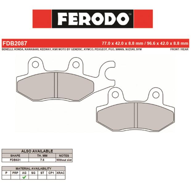 Bremsbelag für MZ 125 SM