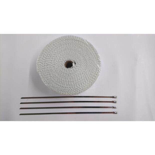 Auspuff Hitzeschutzband 10 Meter weiss