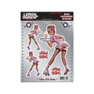 LETHAL THREAT Aufkleber Skater Pin Up Girl