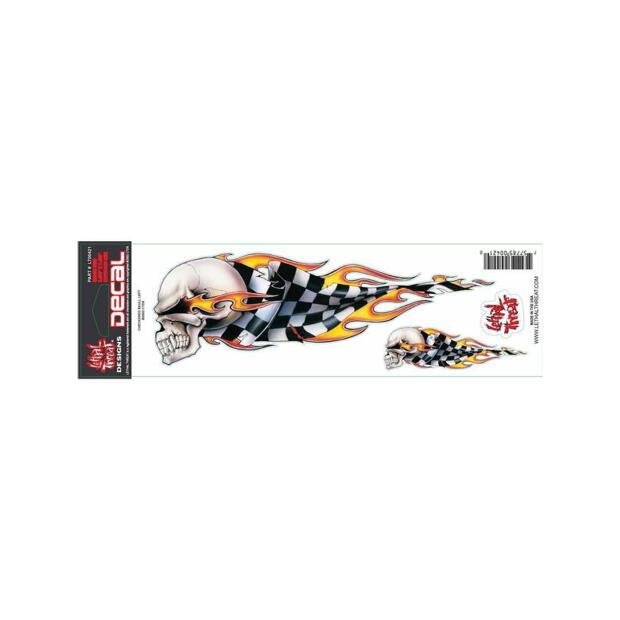 LETHAL THREAT Aufkleber Checkered Skull links