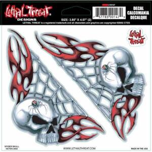 LETHAL THREAT Aufkleber Spider Skull