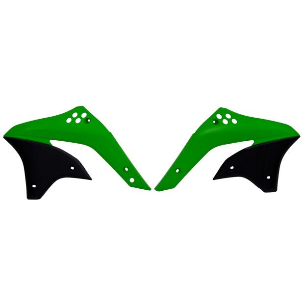 Kühlerverkleidung passend für KAWASAKI KXF450 Bj 06-08 grün-schwarz Paar