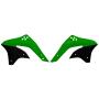 Kühlerverkleidung passend für KAWASAKI KXF450 Bj 06-08 grün-schwarz Paar