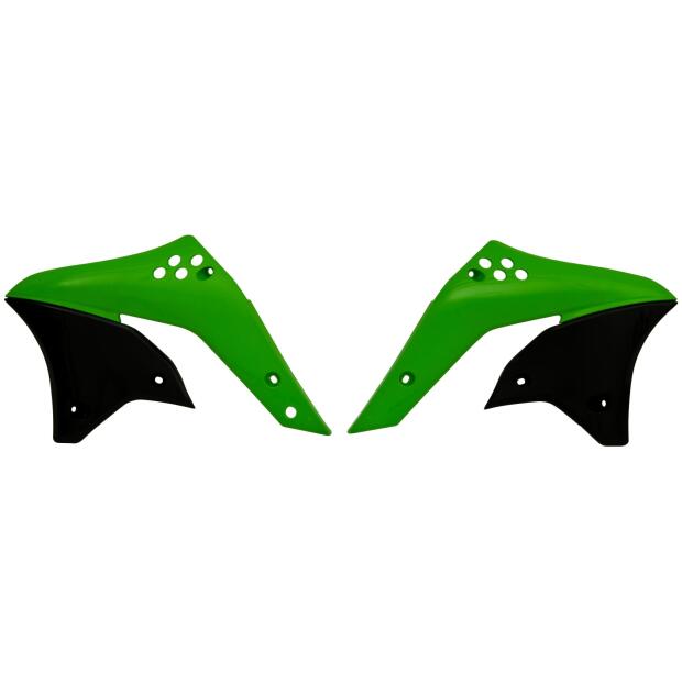 Kühlerverkleidung passend für KAWASAKI KXF 250 Bj 06-08 grün-schwarz Paar