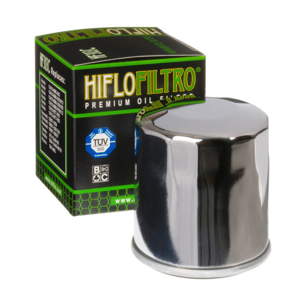 Ölfilter Hiflo chrom HF303 Hiflo für Honda Kawasaki Yamaha
