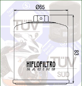 Ölfilter Hiflo chrom HF303 Hiflo für Honda Kawasaki Yamaha