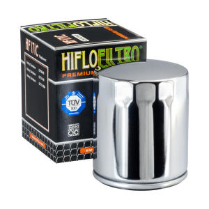 Oil filter Hiflo for Harley Davidson / Buell HF171C chrome