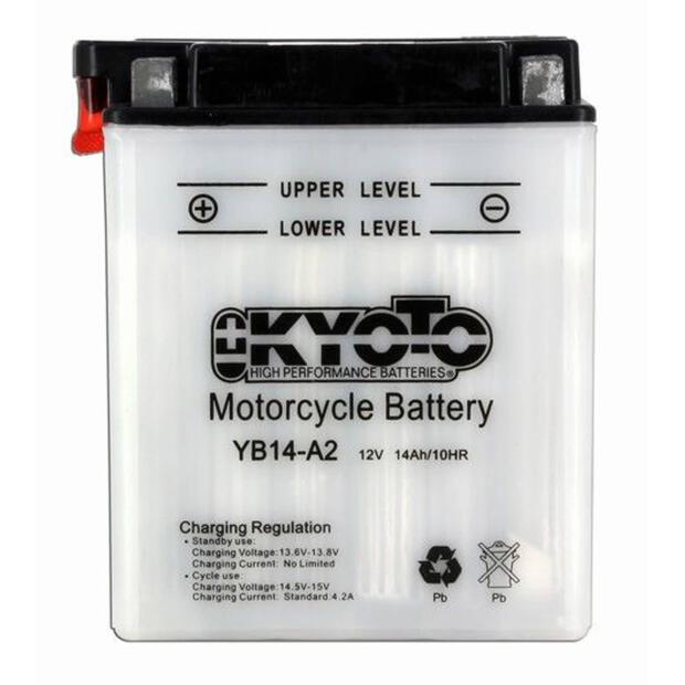 KYOTO Batterie Dry Charged (ohne Batteriesäure) 12V/14Ah (YB14-A2)