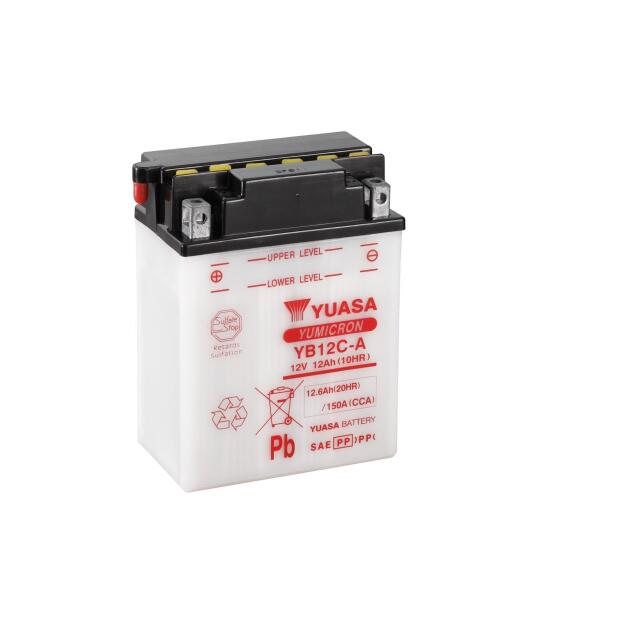 YUASA Batterie Dry Charged (ohne Batteriesäure) 12V/12Ah (YB12C-A)