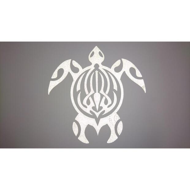 Sticker "Tribal Turtle" – Reflective Silver Design