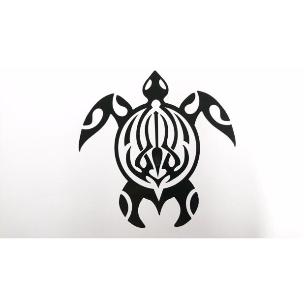 Tribal Turtle Sticker White – Stylish Design, 13 x 13 cm
