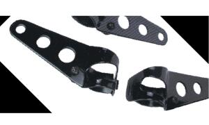 Scheinwerferhalter universal schwarz f. Standrohre von 30-3 paarweise