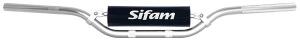Guidon en aluminium plat argent 22 mm