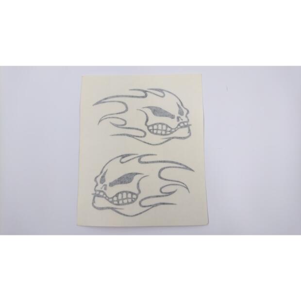 Burning Faces Aufkleber Set in Schwarz – 9 x 5 cm