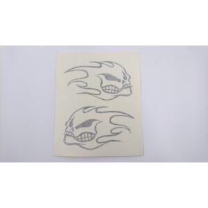 Burning Faces Aufkleber Set in Schwarz – 9 x 5 cm