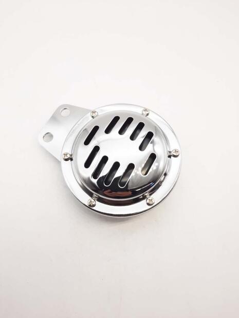 Hupe 12V Custom Ø100mm chrom mit Haltelasche