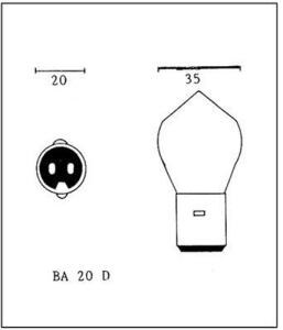 Birne 6V 25/25W Sockel BA20D