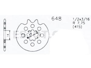 Ritzel Puch alle MS 50 und VS 50 Modelle, Maxi NS, M 50 SE, M50 R, Cobra 4T Monza 4S, 4SL, X30, X30A, X40, X50-2, X50-3, Pionier WMH-Nr. 046-119 Esjot-Nr. 648 Kette 415, 1/2 x 3/16" 16