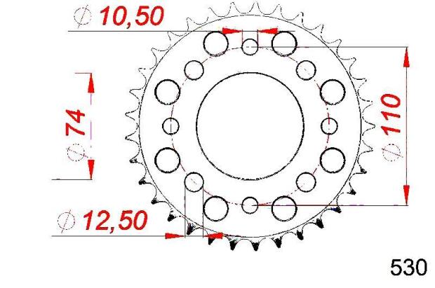 kettenrad esjot 35027 teilung Honda CB 450T/500T