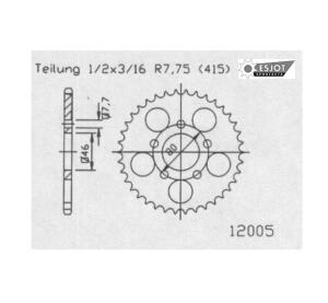 ESJOT Kettenrad 50-12005-43 Teilung 415 passend für...