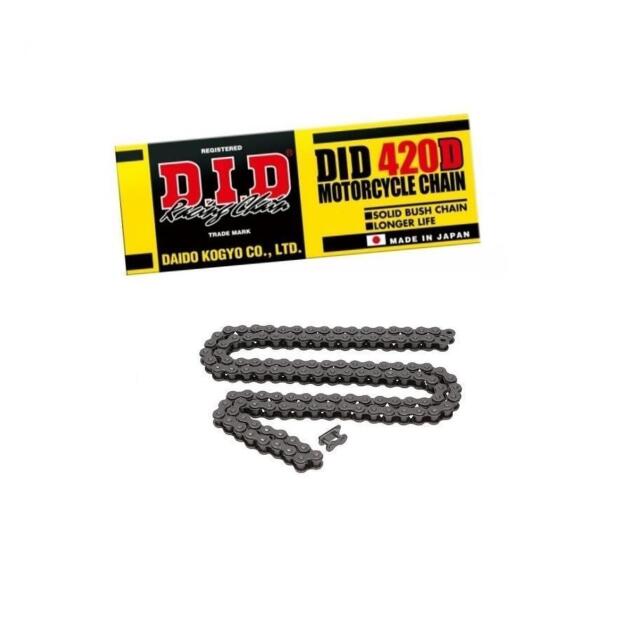 DID Kette 420D Standard schwarz (stahlfarben) 118 Glieder offen Clipschloss