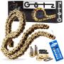 Kette X-Ring 525x126 Gold mit Niet & Clipschloss