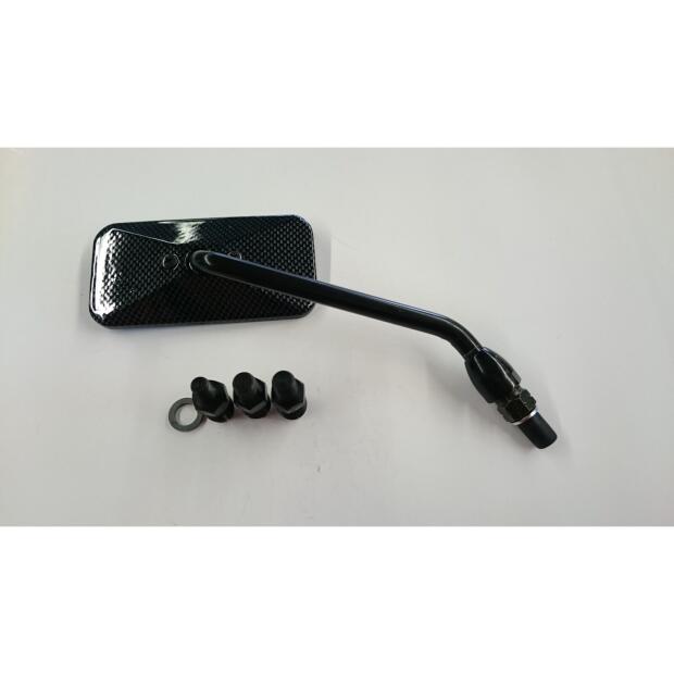 Spiegel passend für Universal mit vergrößerndem Glas carbon-look rechts