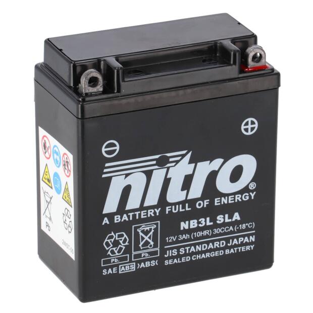 NITRO Batterie passend für HONDA XR 350 R Bj 84-90 (YB3L-A)