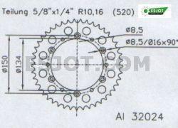 Kettenrad 50 Zähne für SUZUKI RM250  (K4-K12) Stahlkettenrad Baujahr 04-12