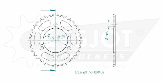 Kettenrad HONDA MBX80 Hurricane Baujahr 83 mit 36 Zähnen
