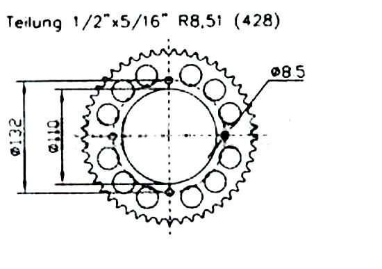 Kettenrad für KTM SX105 /XC Baujahr 04-06 mit 49 Zähnen