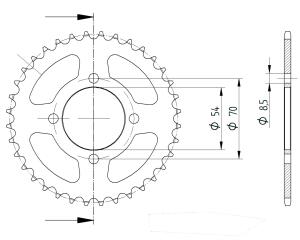 Kettenrad HONDA C70  Baujahr 75-80 mit 38 Zähnen
