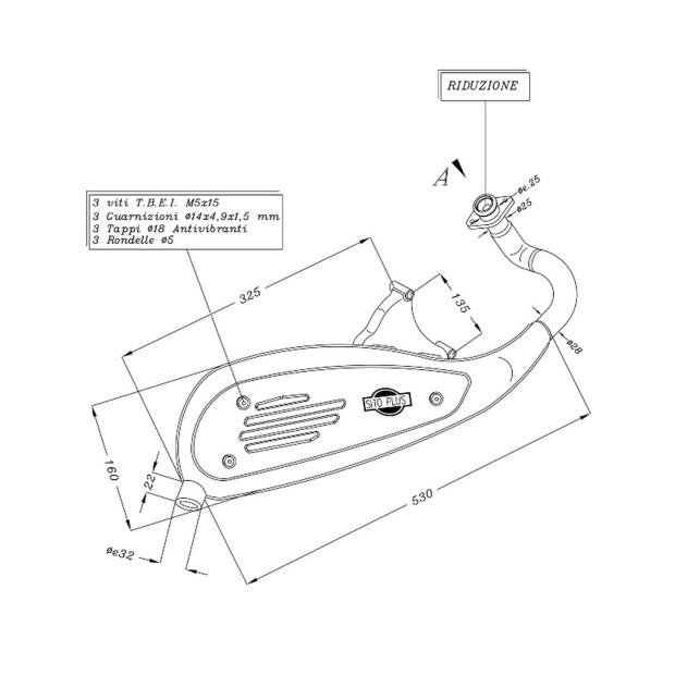 SITO Auspuff passend für PIAGGIO VESPA 50ccm LX 50 Bj 44537 50 SITO PLUS