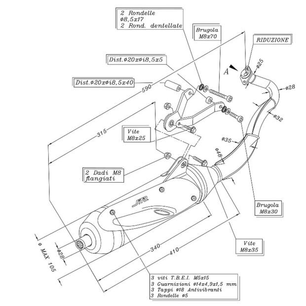 SITO Auspuff passend für PIAGGIO NRG 50ccm 50 MC2 Extreme LC Bj 2000 SITO PLUS