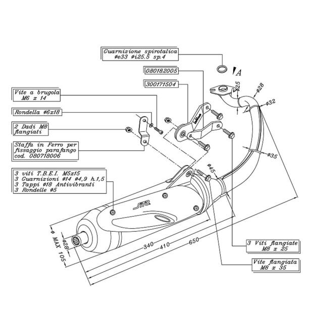 SITO Auspuff passend für GENERIC Spin 50ccm GE 50 SITO PLUS