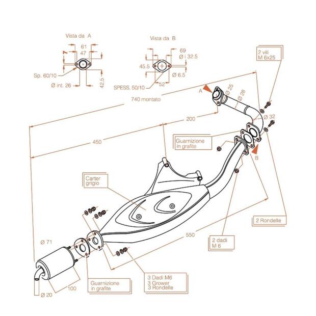 SITO Auspuff passend für PIAGGIO NRG 50ccm 50 MC2 Bj -97 SITO PLUS