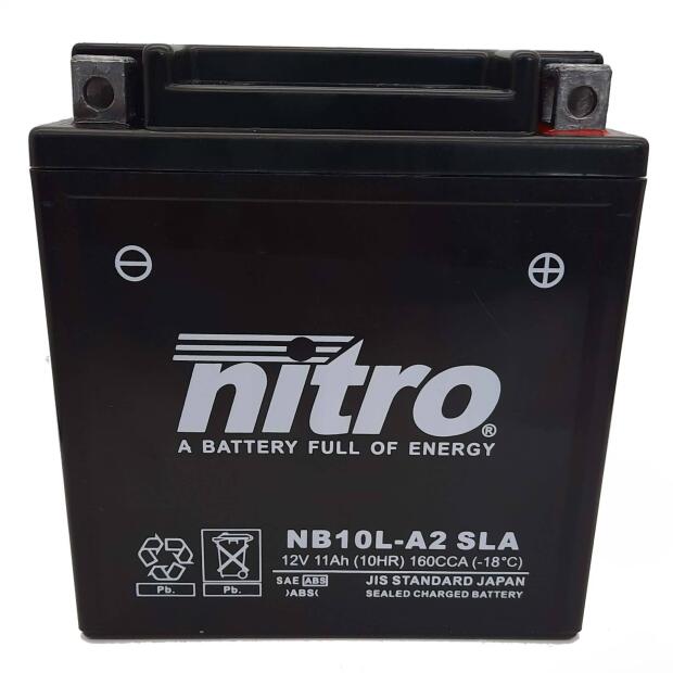 NITRO Batterie passend für SUZUKI GS425, GS425E, L Bj 79 (YB10L-A2)