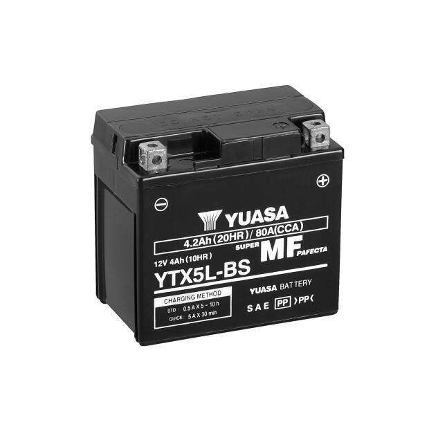 YUASA Batterie (befüllt, ready-to-use) passend für YAMAHA XC 50 Vino Classic 50ccm Bj 06-13 (YTX5L-BS)