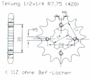 Ritzel für Kawasaki AR50  Baujahr 81-98 mit 14...