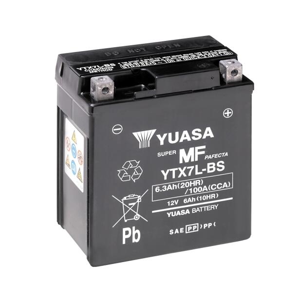 YUASA Batterie (befüllt, ready-to-use) passend für KAWASAKI D-Tracker 125 125ccm Bj 09-13 (YTX7L-BS)
