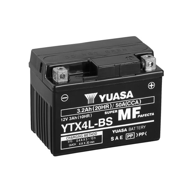 YUASA Batterie (befüllt, ready-to-use) passend für KYMCO K 12 Sport 50ccm Bj 95-00 (YTX4L-BS)
