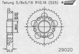 Kettenrad DUCATI 848 Evo & USA Bj. 11-12 39 Zähne ESJOT